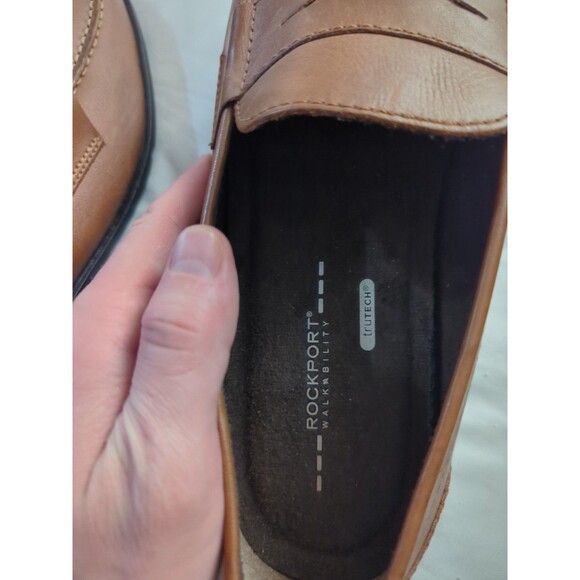 ROCKPORT SHOES MENS SIZE 12 BROWN LEATHER SLIP ON WALKABILITY TrueTech - Picture 9 of 9
